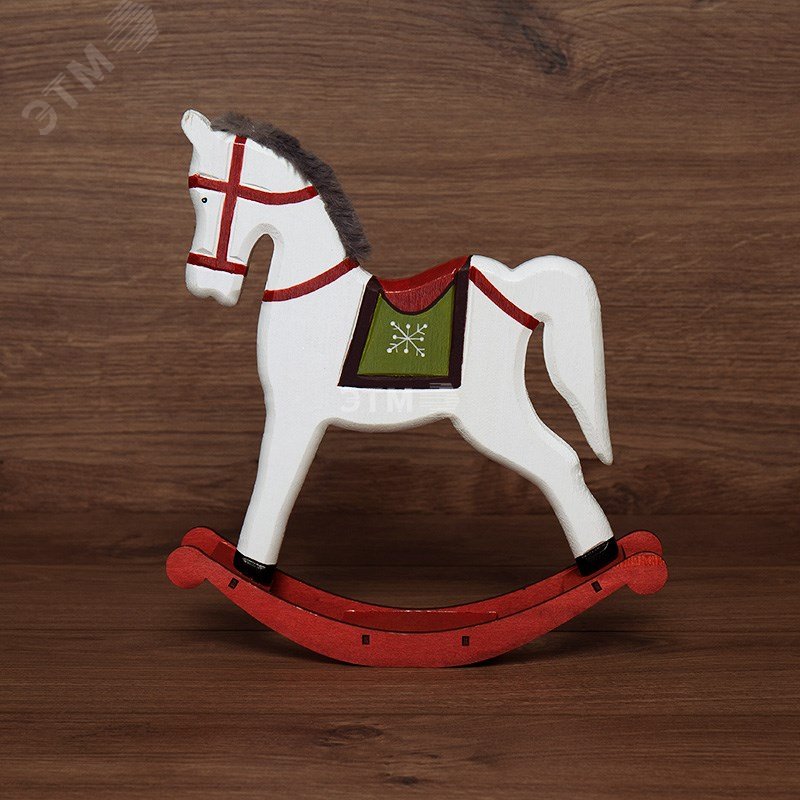 Фигурка деревянная игрушечный Пони белый 25х5,5х26,5 см 504-044 Neon-Night