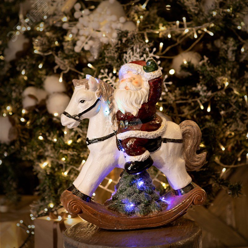 Фигурка керамическая Дед Мороз на коне 35х15х39,8 см 505-012 Neon-Night