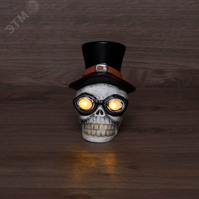 Фигурка керамическая череп в шляпе 13,2х10,3х14,3 см 505-021 Neon-Night