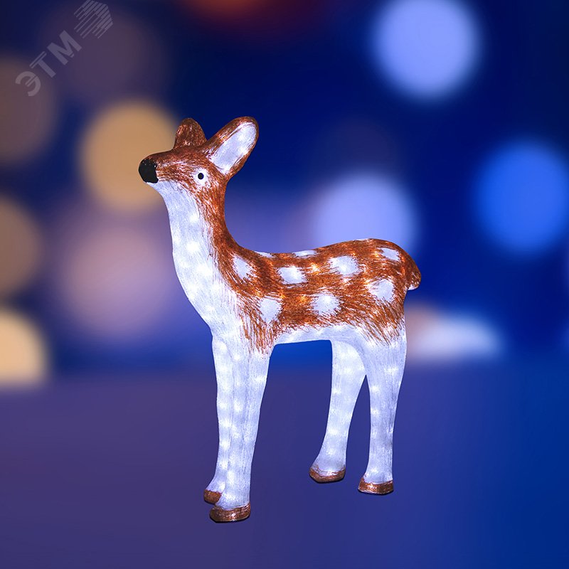 Изображение товара Светодиодная акриловая фигура Оленёнок коричневый 81 см