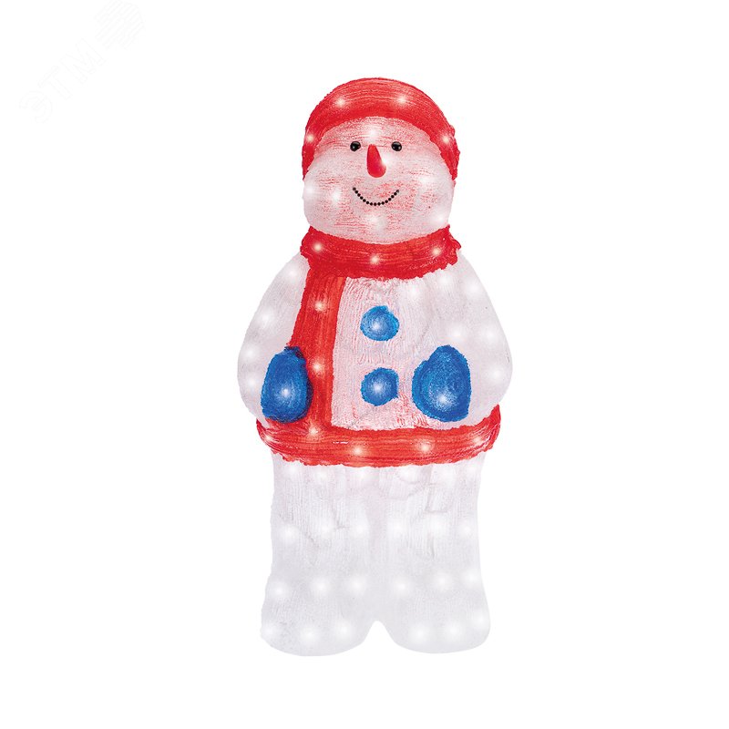 Изображение товара Акриловая светодиодная фигура снеговик в синих варежках 59 см IP65 NEON-NIGHT