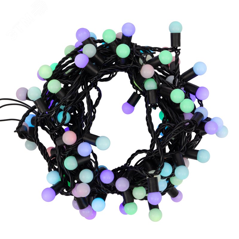 Изображение товара Гирлянда Мультишарики 17,5 мм 10 м RGB IP65 для улицы и помещения