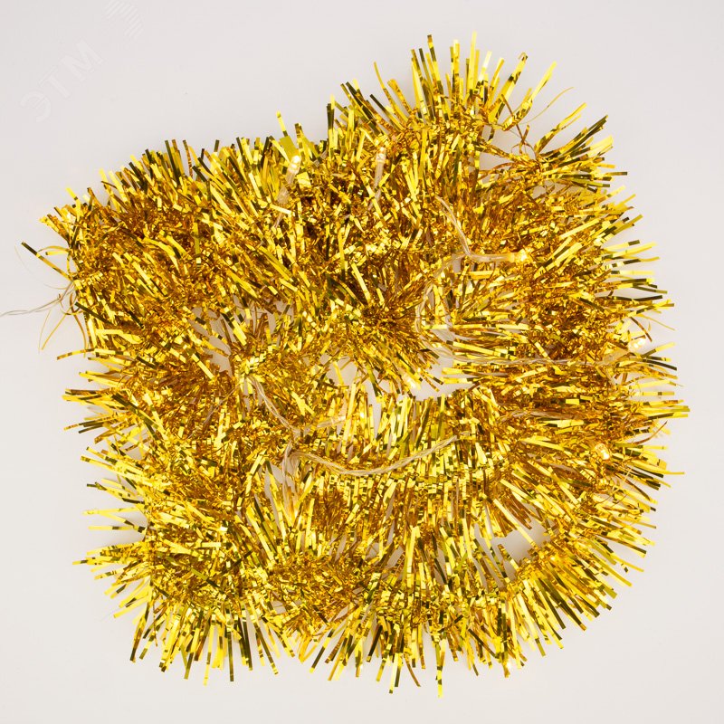 Изображение товара Гирлянда светодиодная Мишура золотая 1,5 м 10 LED теплое белое освещение