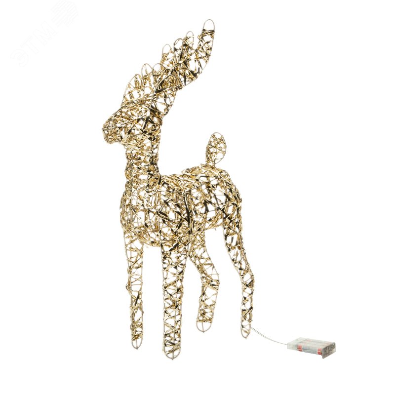 Изображение товара Светодиодная фигура Олень 37см, цвет свечения теплый белый, питание 3хAA (не в комплекте) (шт)