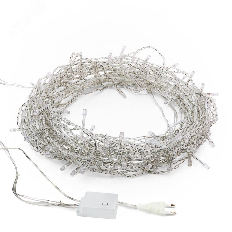 Изображение товара Гирлянда светодиодный Дождь 3х2 м, свечение с динамикой, прозрачный провод, 230 В, тёплый белый (шт)