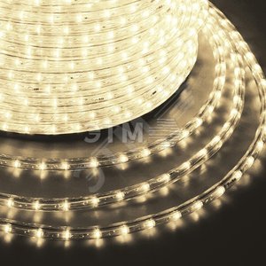 Дюралайт LED, постоянное свечение 2W - тёплый белый, 24 LED/м 10 мм, 100 м