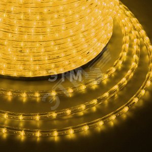 Дюралайт LED, свечение с динамикой 3W - желтый, 24 LED/м, 100 м
