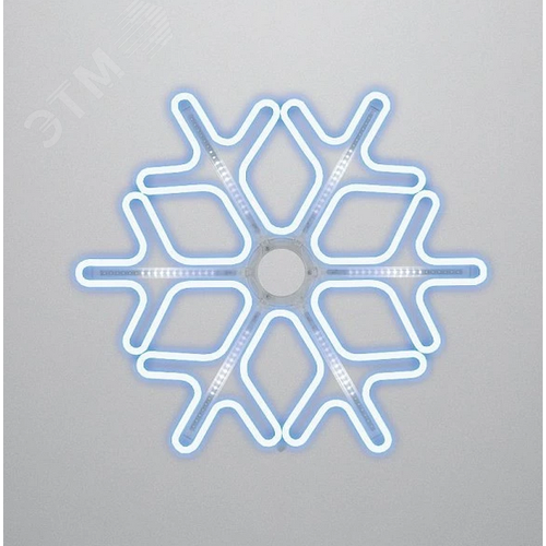 Изображение товара Фигура Снежинка из гибкого неона с эффектом тающих сосулек, 60х60 см, свечение синий/белый (шт)