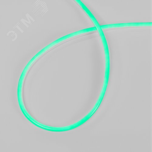 Изображение товара Гибкий неон 8х16мм односторонний 120 LED/м ЗЕЛЕНЫЙ 230В бухта 100м (с комплектом подключения) (м)