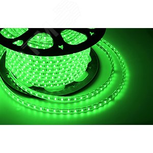 Лента LED герметичная в силиконовой оболочке 220В 13х8мм IP65 SMD 5050 60 диодов/метр зеленый (бухта 50м)