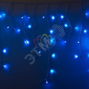 Гирлянда Айсикл Бахрома светодиодный, 4,8 х 0,6 м, белый провод, 230 В, диоды синие, 152 LED