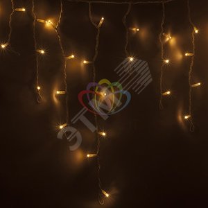 Гирлянда Айсикл Бахрома светодиодный, 4,8 х 0,6 м, белый провод, 230 В, диоды тёплый белый, 152 LED