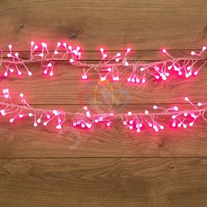 Гирлянда Мишура LED 3 м прозрачный ПВХ, 288 диодов, розовый