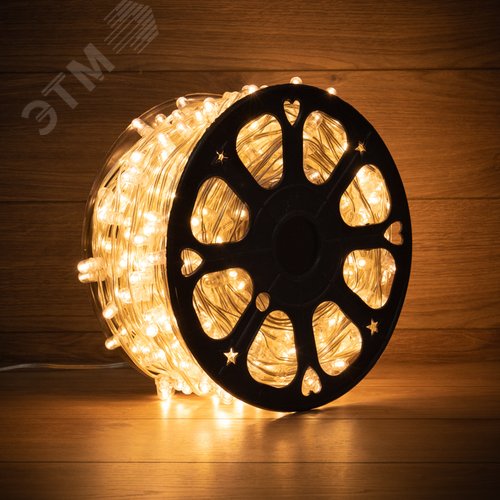 Изображение товара Гирлянда LED клип-лайт 12 V, прозрачный ПВХ, 150 мм, диодов тёплый белый, Flashing белый (метр)