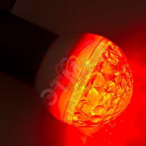 Лампа Шар e27 9 LED 50 мм красная