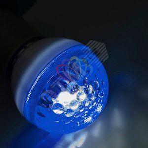 Лампа строб e27 50 мм синяя