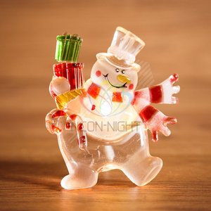 Снеговик с подарком RGB на присоске