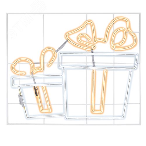 Изображение товара Фигура световая Подарки из гибкого неона 120х120 см, 1680 LED, свечение тёплый белый/белый (шт)