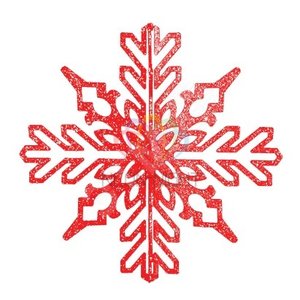 Фигура ёлочная Снежинка ажурная 3D, 35 см, красный
