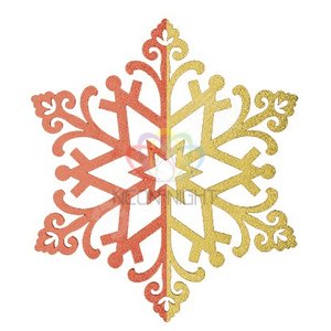 Фигура ёлочная Снежинка сказочная 40 см, красный/золотой