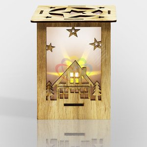 Фигурка деревянная с подсветкой Волшебный фонарик 13,8x11x11 см