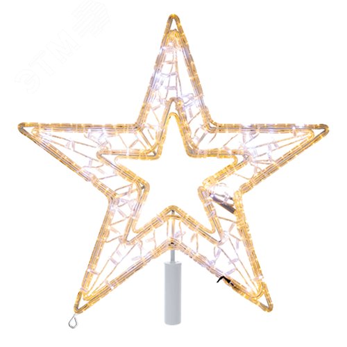 Изображение товара Фигура светодиодная Звезда 80 см, 80 светодиодов, с трубой и подвесом, свечение тёплый белый/белый (шт)