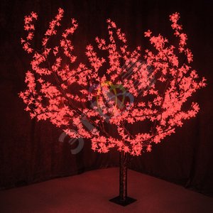 Дерево светодиодное Сакура, высота 1,5 м, крона 1,8 м, красные светодиоды, IP 65, понижающий трансформатор в комплекте