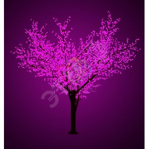 Дерево светодиодное Сакура, высота 3,6 м, крона 3,0 м, фиолетовые светодиоды, IP 65, понижающий трансформатор в комплекте