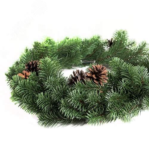 Изображение товара Венок еловый с шишками 45см литой (шт)