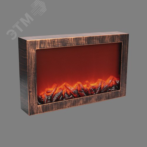 Изображение товара Камин светодиодный Ретро с эффектом живого огня 60,3х11х36,8см бронзовый USB в комплекте (шт)