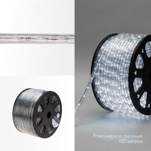Изображение товара Дюралайт LED, эффект мерцания 2W - белый Эконом 24 LED/м , 100 м (м)