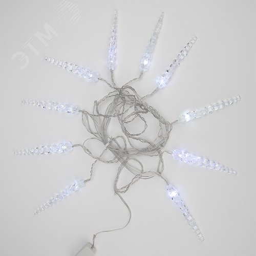Изображение товара Гирлянда Сосульки 1,5х0,25 м, прозрачный провод, белое свечение (шт)
