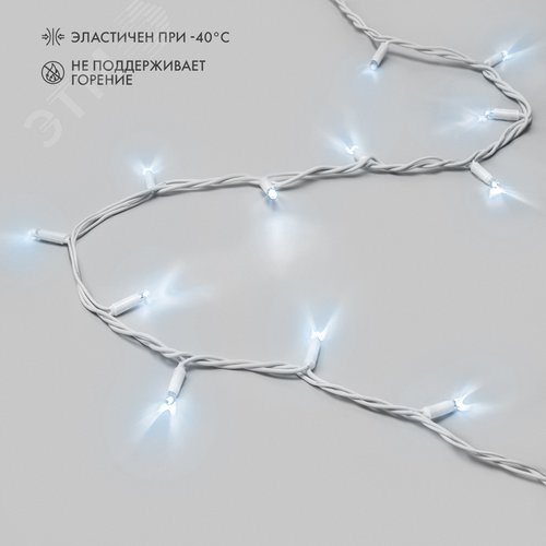 Изображение товара Гирлянда Нить Дюраплей 20 м, с эффектом мерцания, белый каучук, 230В, белый (шт)