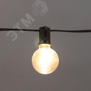 Изображение товара Гирлянда уличная Лофт 7,5 м черный ПВХ 25 прозрачных ламп цвет Теплый Белый влагостойкая IP44 (шт)