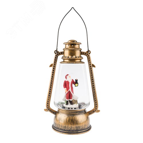 Изображение товара Декоративный LED-фонарь с эффектом снегопада и подсветкой санта-Клаус USB, теплое белое свечение (шт)