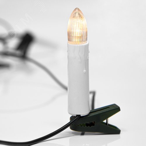 Изображение товара Гирлянда свечи 4 м, темно-зеленый ПВХ, 20 LED тёплый белый (шт)