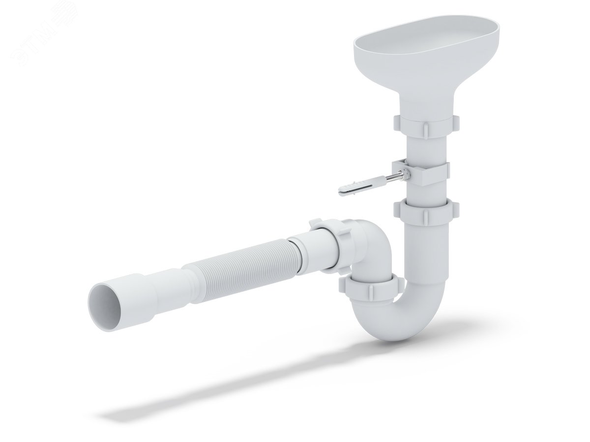 Изображение товара Сифон для мойки АНИ 1 1/2X40 прямоточный с разрывом струи и гибкой трубой