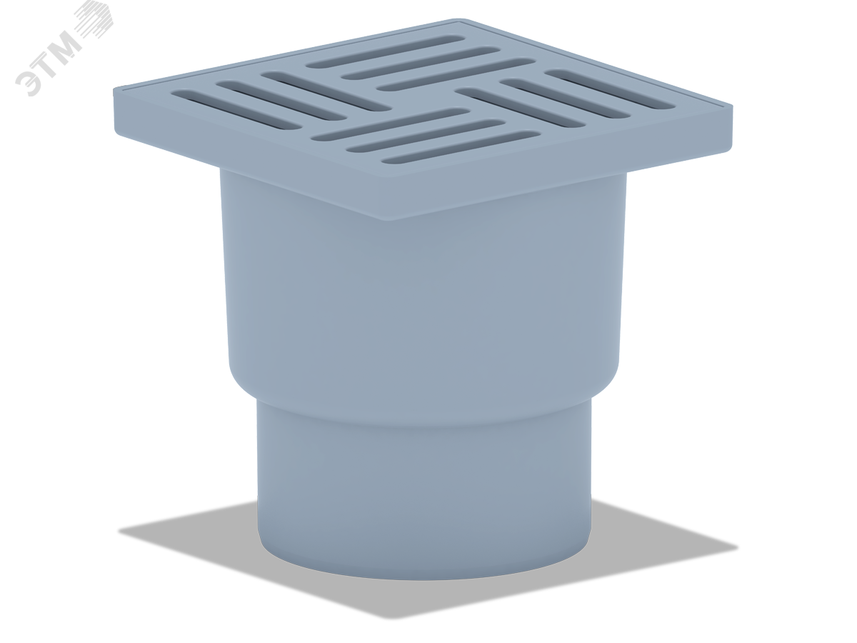 Изображение товара Вертикальный трап 110 пластиковая решетка 15х15 см для душевых помещений