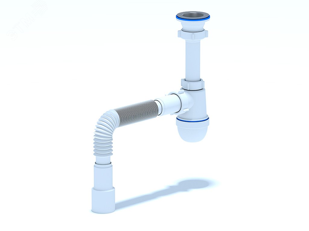 Изображение товара Сифон для умывальника АНИ 1 1/2'X40 с гибкой трубой 40х40/50