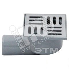 Изображение товара Трап горизонтальный выпуск 50 пластиковая решетка 15х15 см