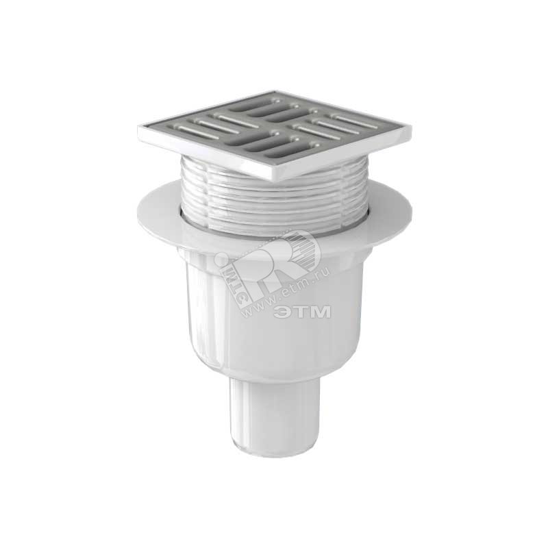 Трап вертикальный выпуск 50 нержавеющая решетка 15х15см регулируемый ...