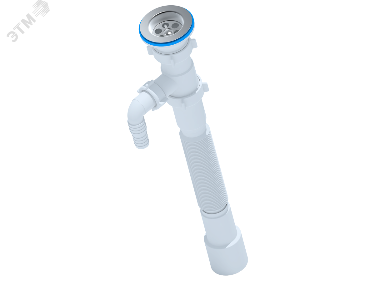 Изображение товара Сифон гофрированный АНИ 1 1/2'x40/50 с отводом для стиральной машины (шт)