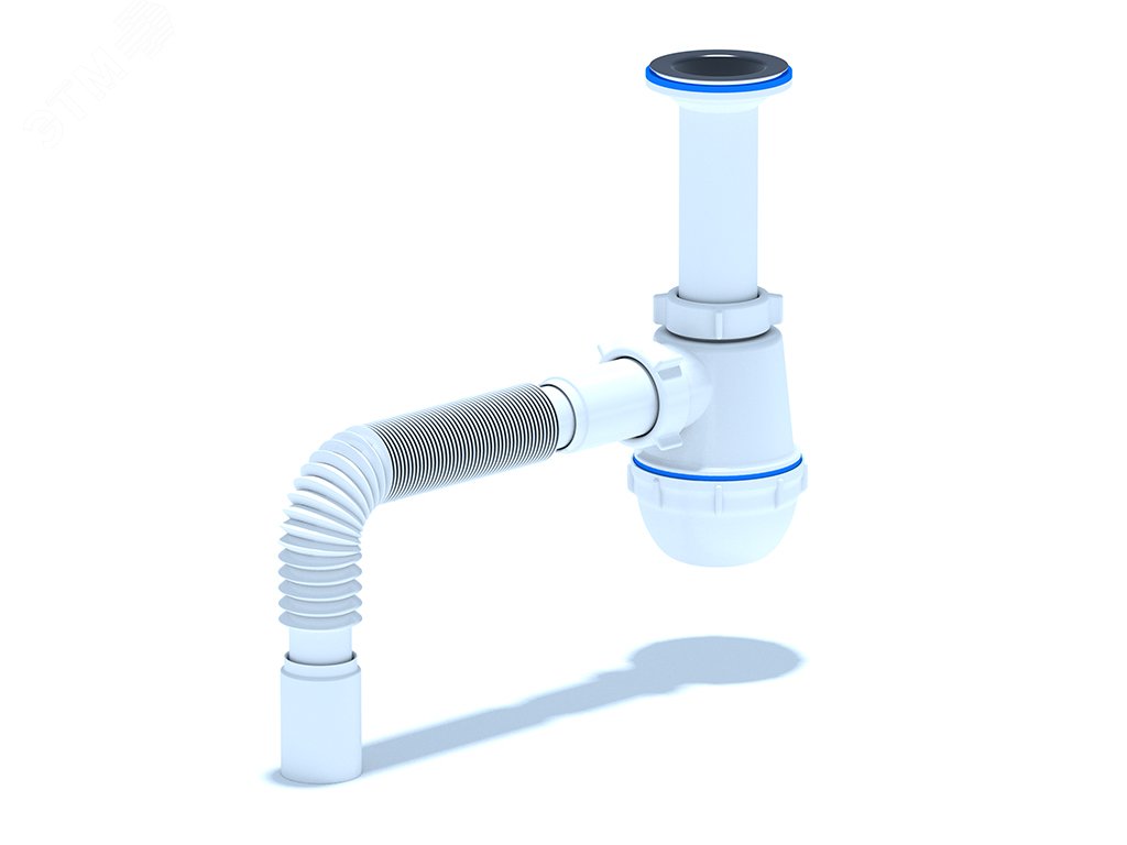 Изображение товара Сифон для мойки АНИ Грот 1 1/2X40 с гибкой трубой 40x40 - надежное решение для кухни
