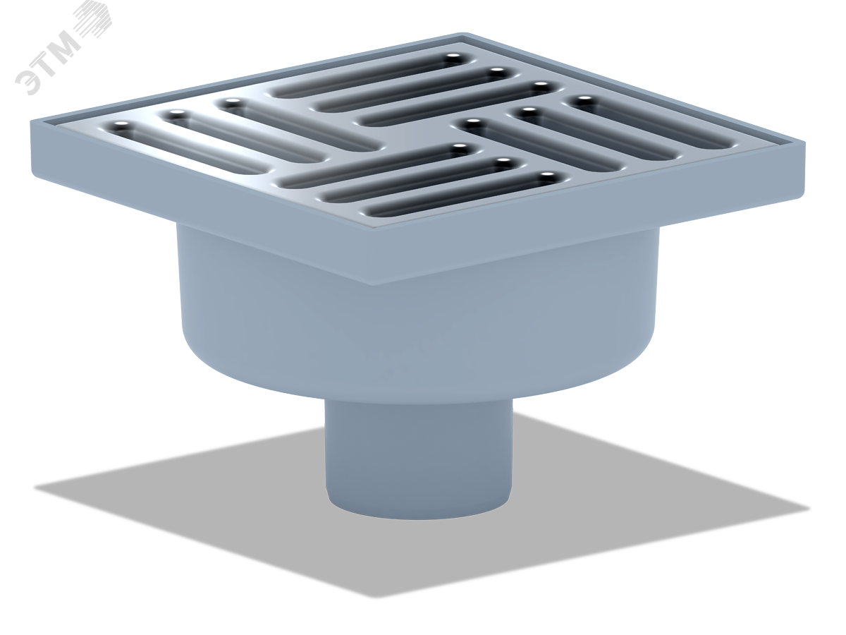 Изображение товара Трап вертикальный выпуск 50 нержавеющая решетка 15х15см (шт)