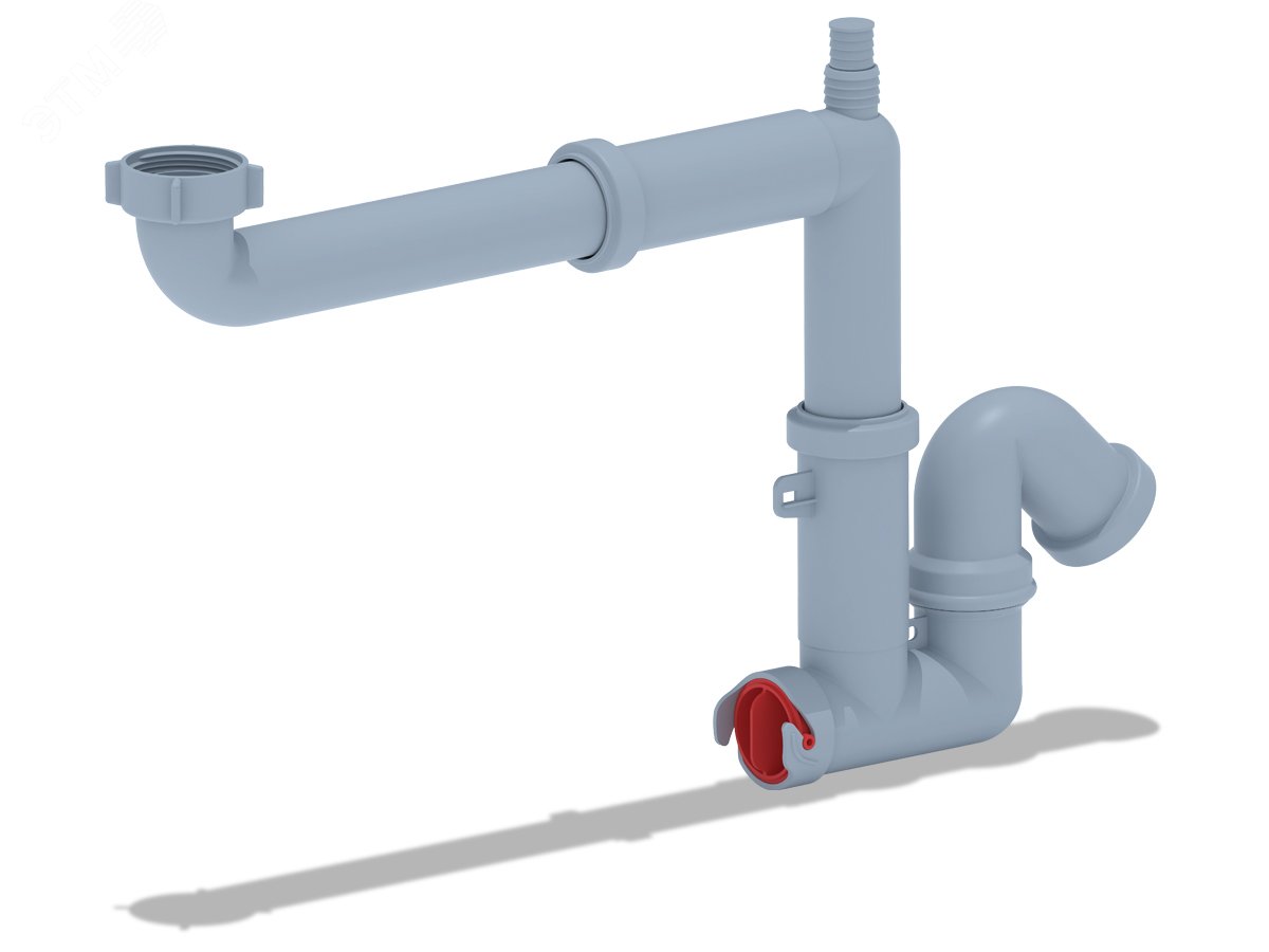 Изображение товара Сифон для мойки 3 1/2x40 смещенный с отводом для стиральной машины