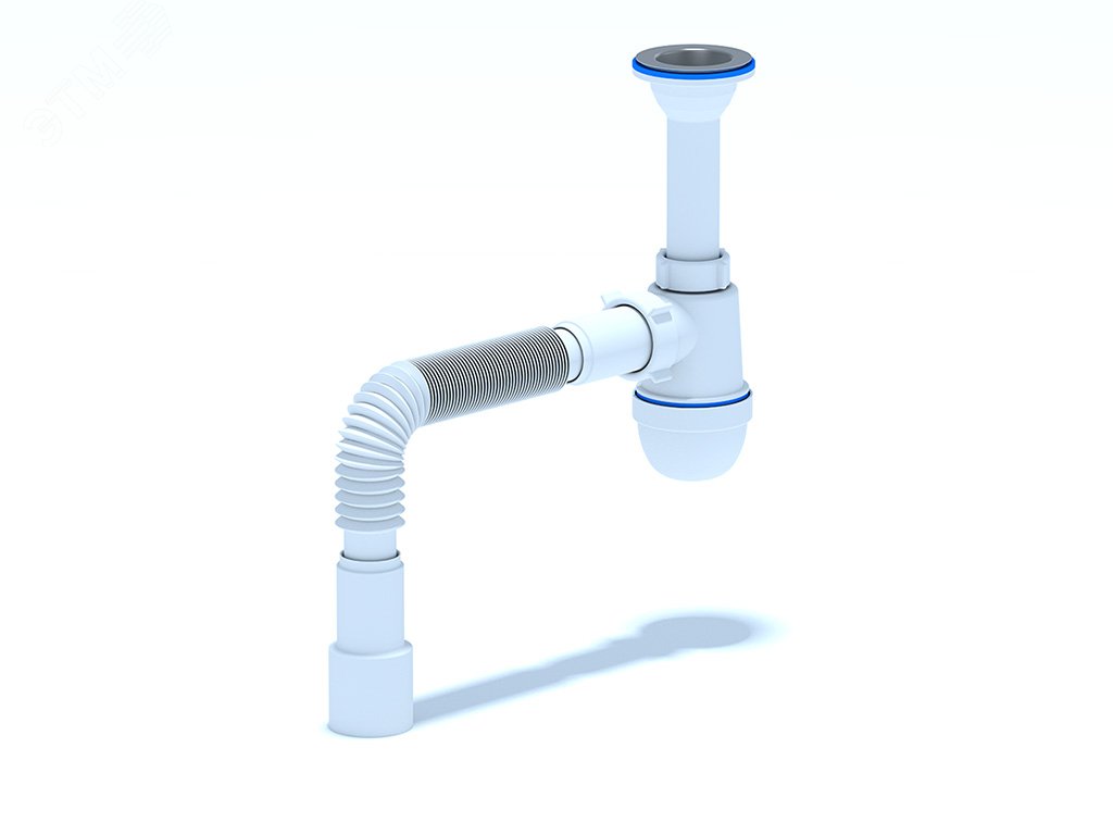 Изображение товара Сифон для умывальника АНИ 1 1/2'X40 с гибкой трубой 40х40/50 качественный и долговечный