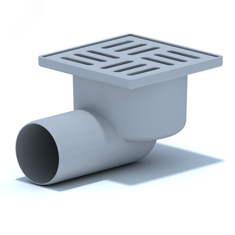 Изображение товара Горизонтальный трап выпуск 50 пластиковая решетка с сухим затвором