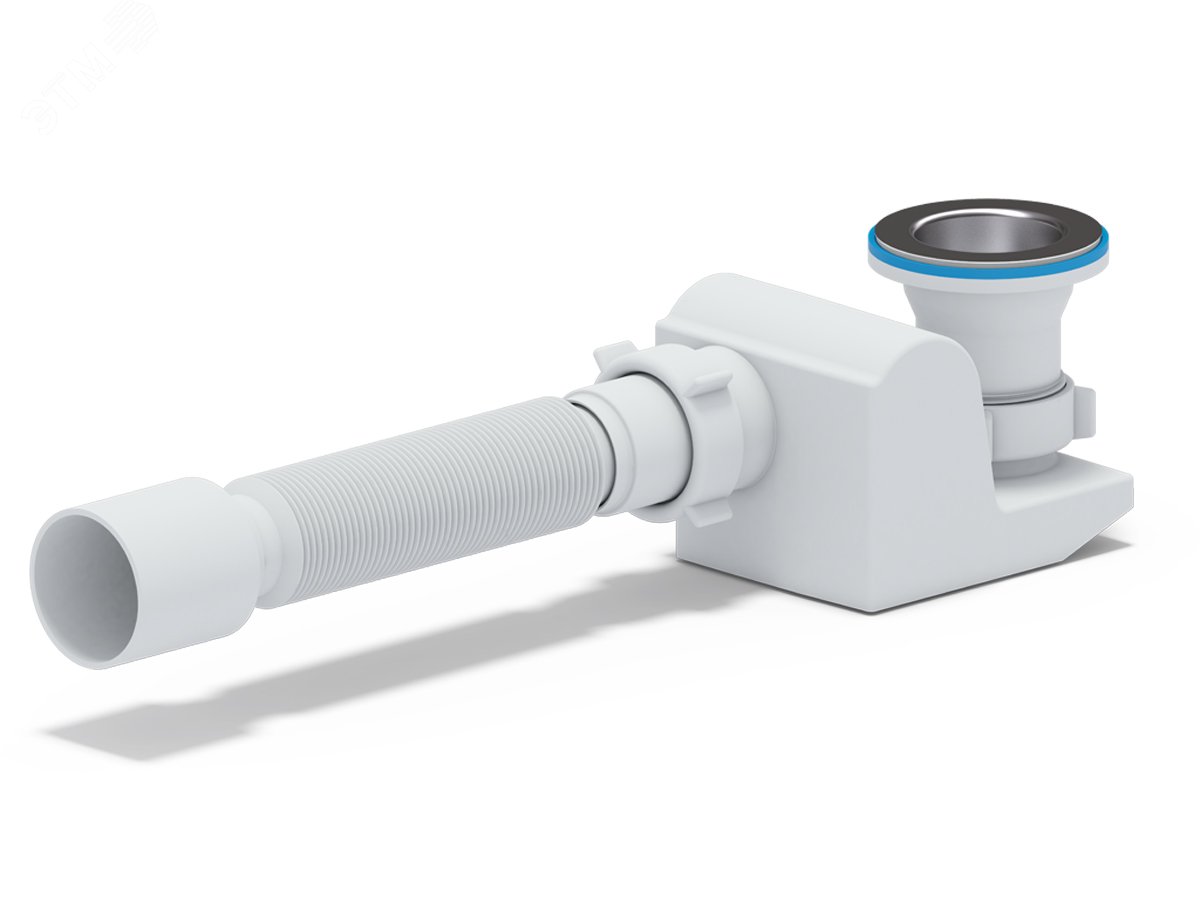 Изображение товара Сифон для душевого поддона АНИ Бриг 1 1/2' плоский с гибкой трубой 40х50 (шт)