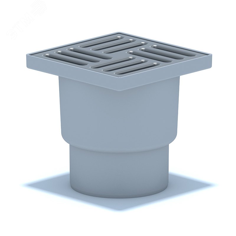 Изображение товара Трап вертикальный выпуск 110 с нержавеющей решеткой 15х15см