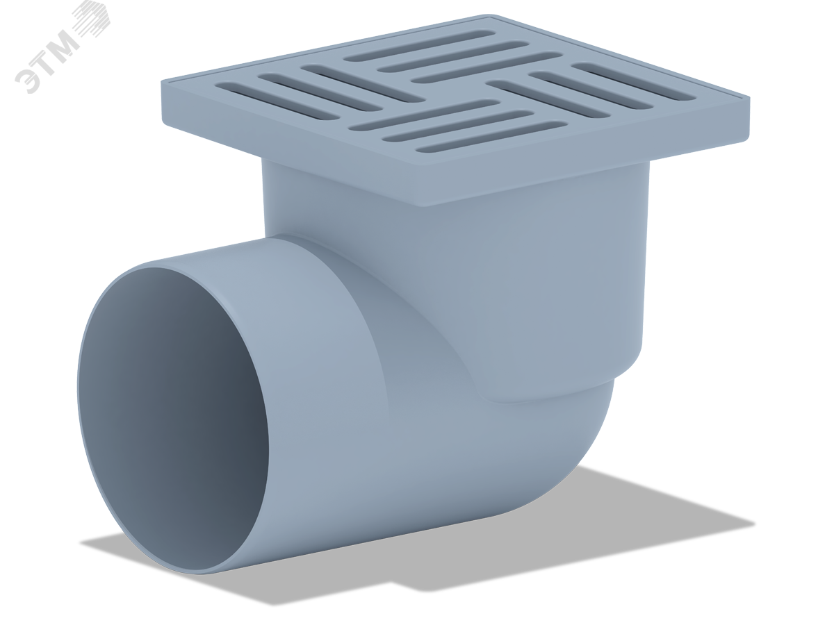 Изображение товара Горизонтальный пластиковый трап из нержавеющей стали 110 мм с решеткой 15х15 см